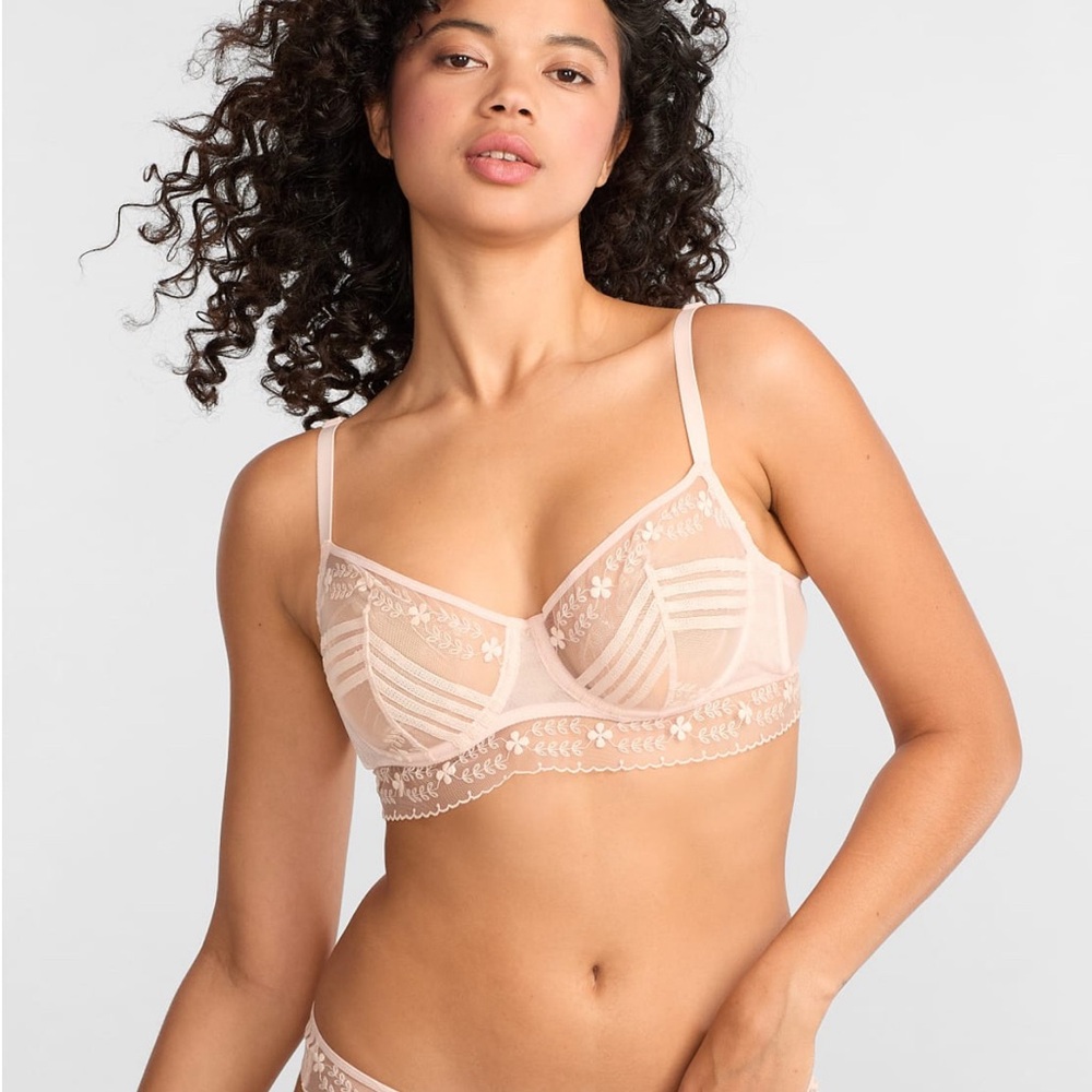 NWOT Simone Perele Marthe Art Deco Inspired Underwire Demi Bra Size 32E